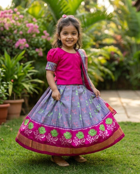 pochampally ikat half sarees